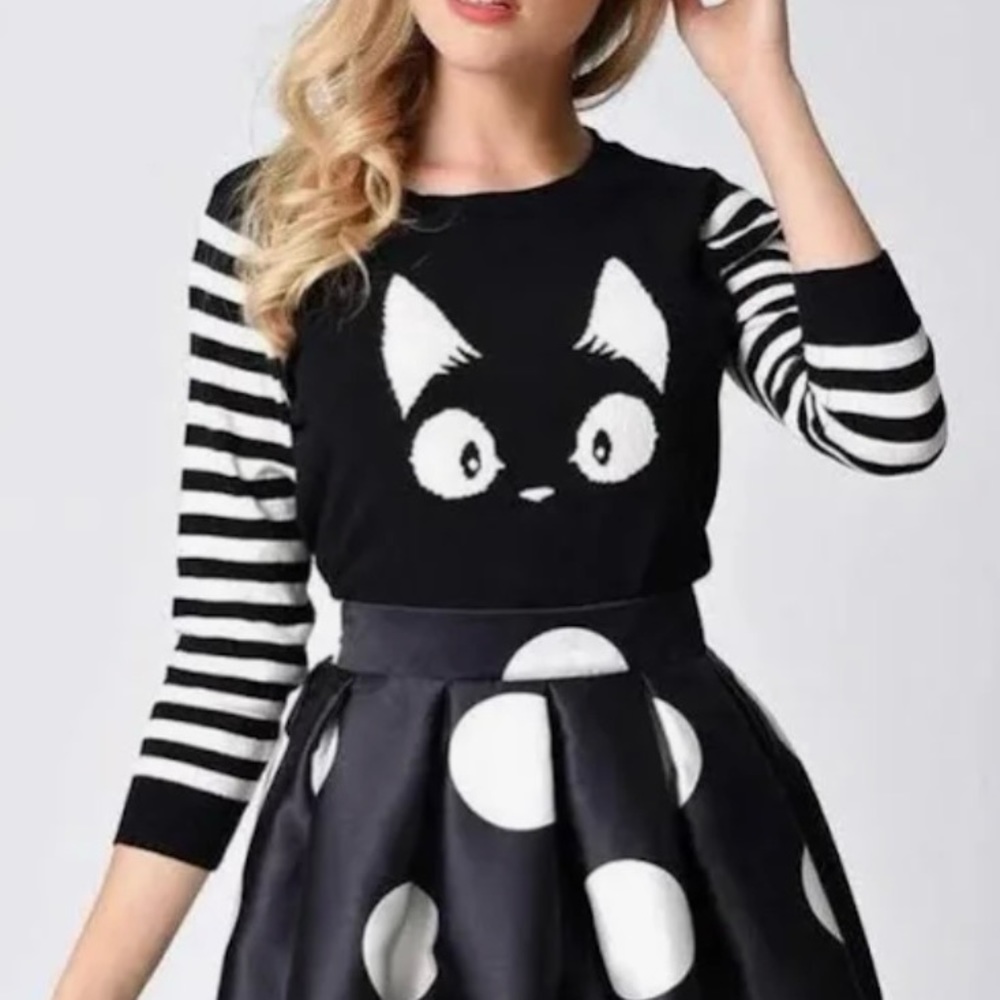 Black and White Kitten Sweater